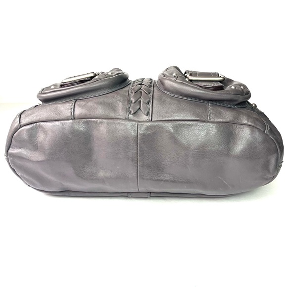 Tignanello Gray Leather Hobo Shoulder Bag - Picture 4 of 14
